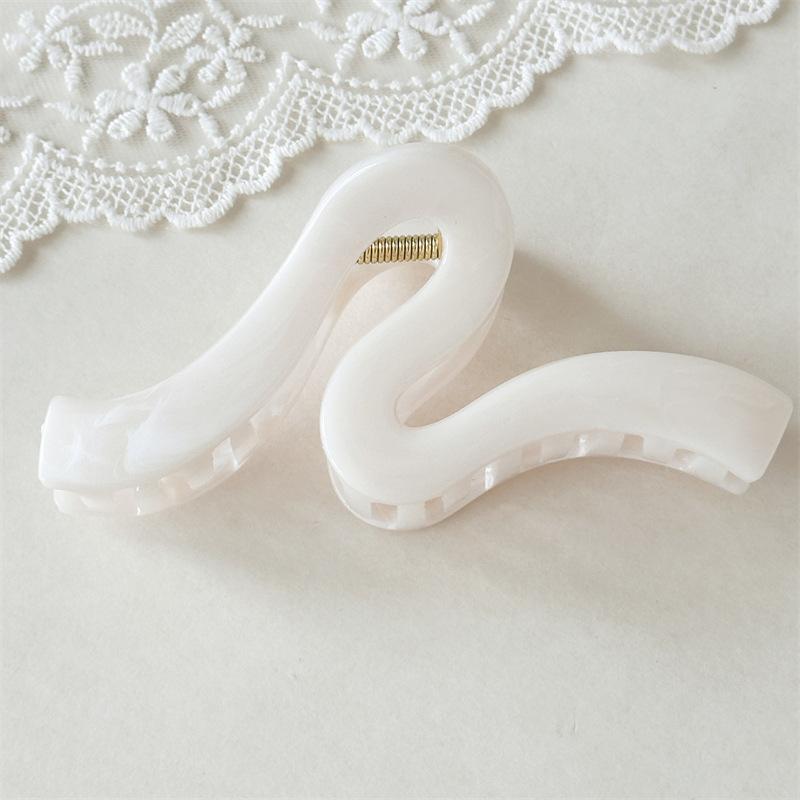 

Элегантный принт, белый, синий, цвет, когти для волос, большой зажим для волос в виде акулы, геометрические заколки для волос в виде цветка, заколки для женщин, головной убор в виде краба для волос