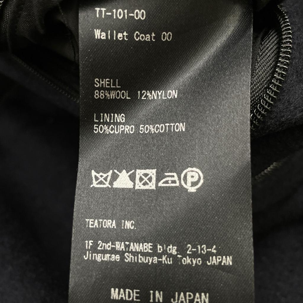 TEATORA TT-101-00 Black Wool Wallet Coat Coat Not Written NavyUsed
