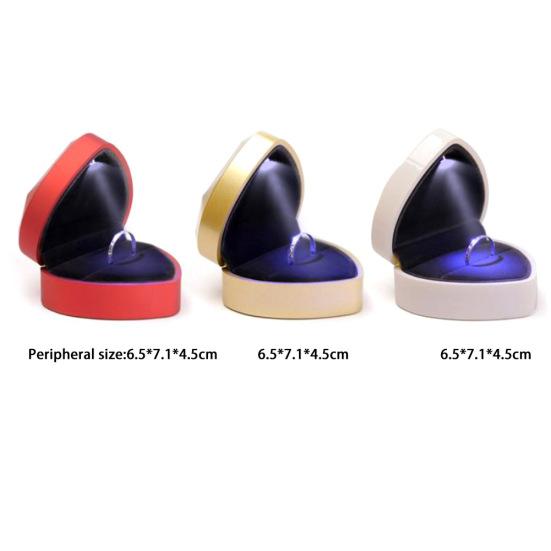 Limeimei Herzförmiger LED-Licht-Ringhalter, Box, Vorschlag, Ehering, Display, Aufbewahrungsbox