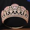 DIEZI 10 Colors Luxury AB Crystal Opal Big Tiara Crown For Women Girls Party Baroque Elegant Rhinestone Crown Hair Dress Jewelry