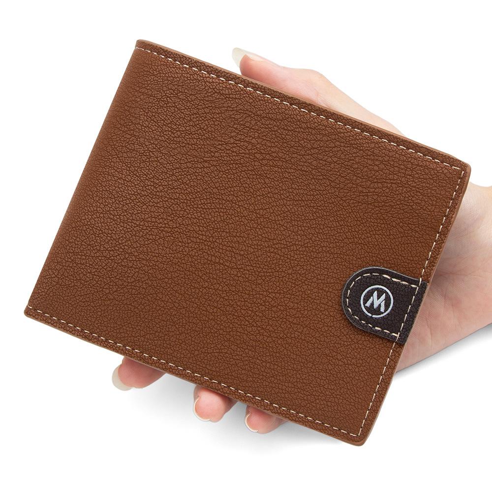 Men's Large Capacity Tri-Fold Wallet with Multi-Card Slots & Hinged Coin Pocket