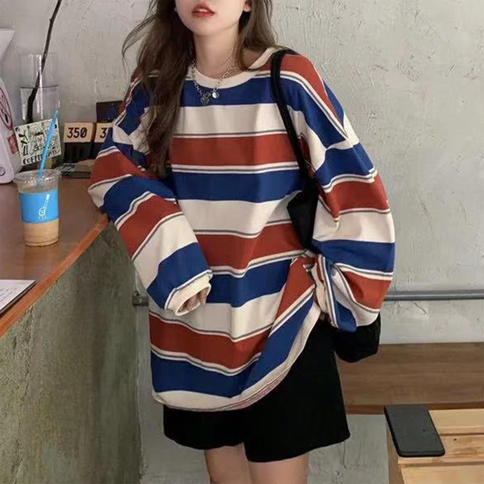 

Женская рубашка в стиле ретро с принтом и длинными рукавами XL красный