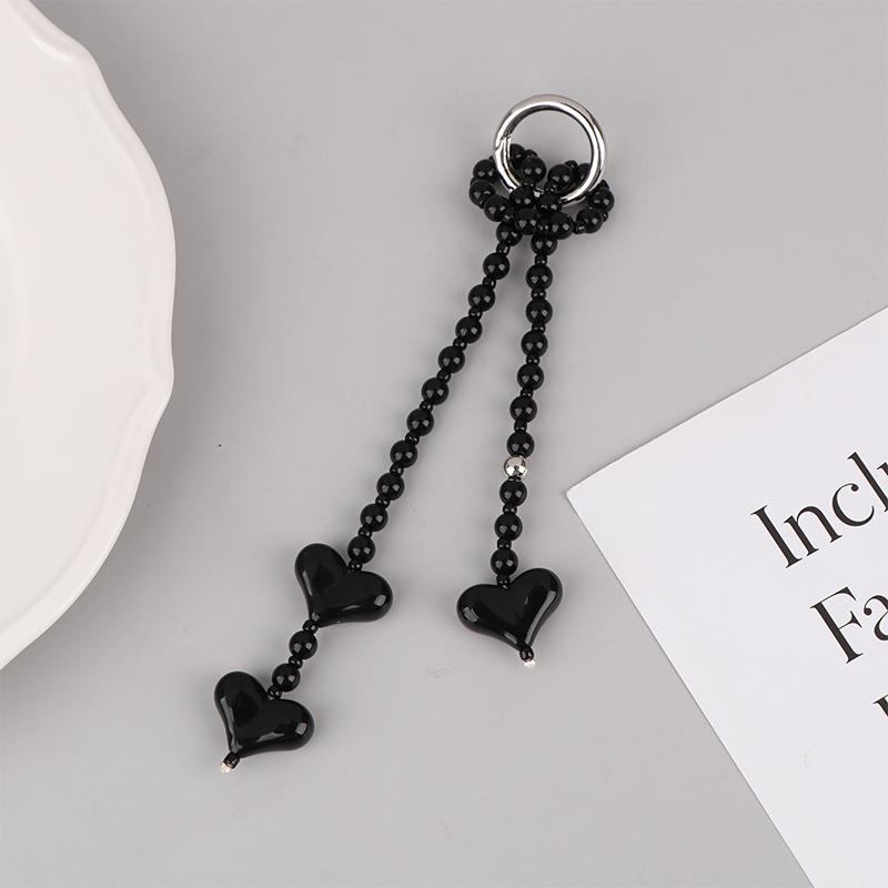 Bag Charm For Women Y2K Accesories Love Heart Pendant Colorful Beads Chain  Lady Jewelry