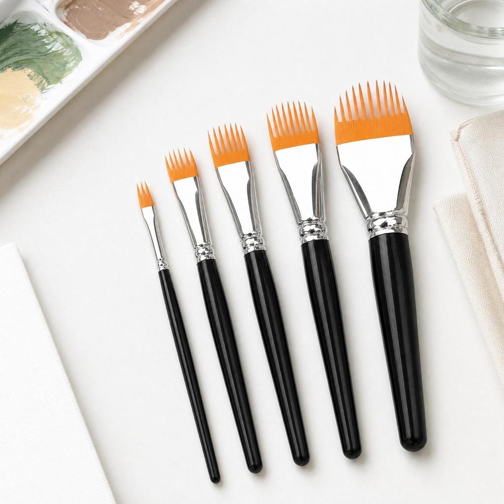 5 Pieces Comb Fiber Texture Brush Sturdy for Craft Hobbyists