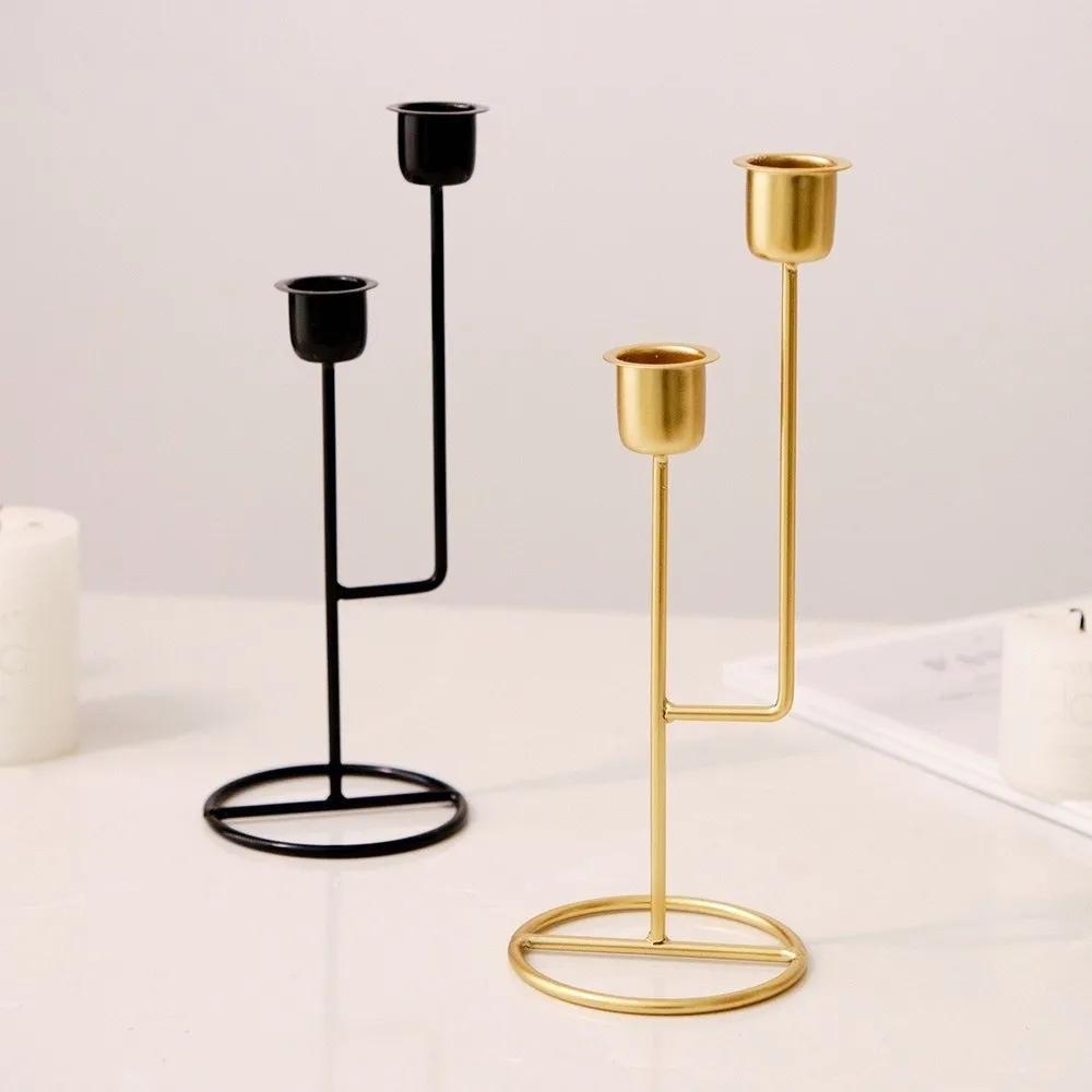 New Iron Candle Holder Festival Home Decor Creative Gift Candlestick Holder Ornaments Candlelight Dinner Props for Friends