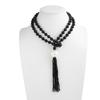 Acrylic Bead Chain Necklace for Women Vintage Tassel Sweater Chain Jewelry Accessory