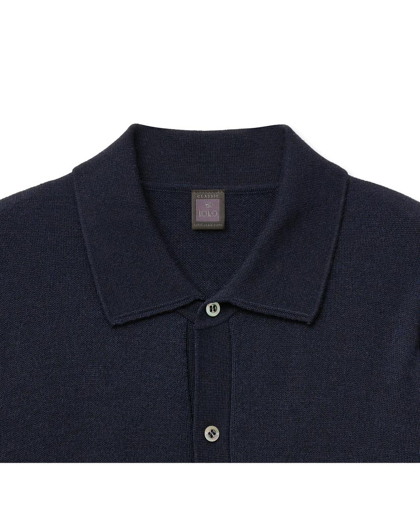 IOLO Silk Blended Knit Shirt_Navy