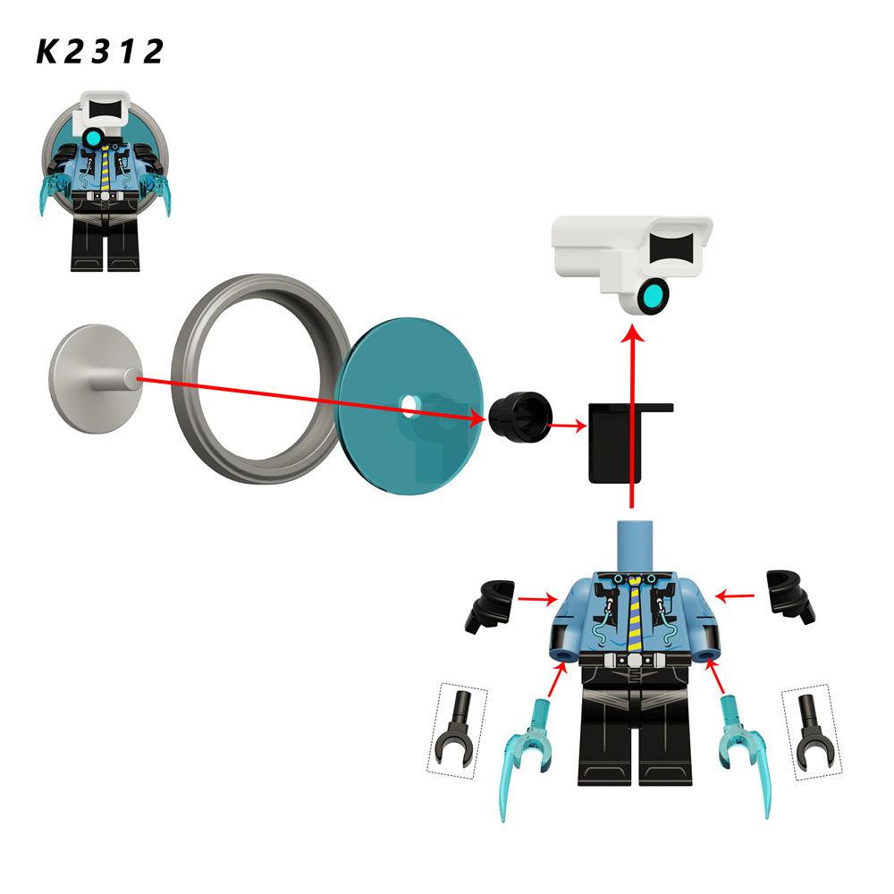 Anime Games  Toilet Model Bricks Dolls Mini Action Toy Figures Building Blocks Boys Children Toys Christmas Gifts KDL848