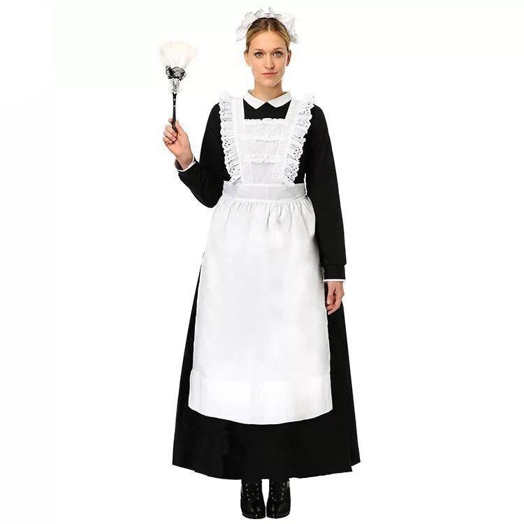 Elegante Costume da Cameriera Filippina da Donna Per Halloween Cosplay Performance Teatrale In Tessuto di Poliestere