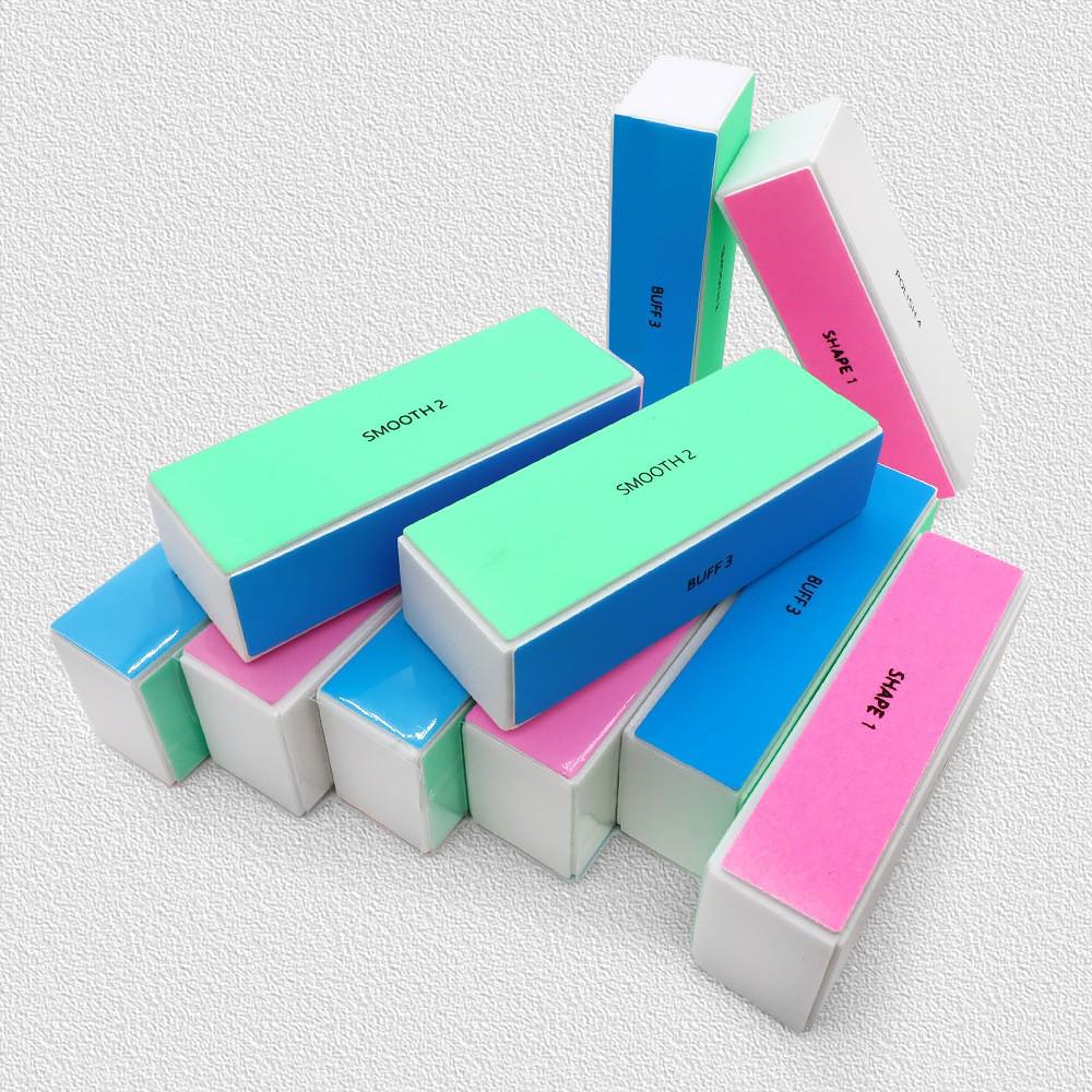 Colorful Four-Sided Nail Polishing Block - Four-Step Nail File and Buffer