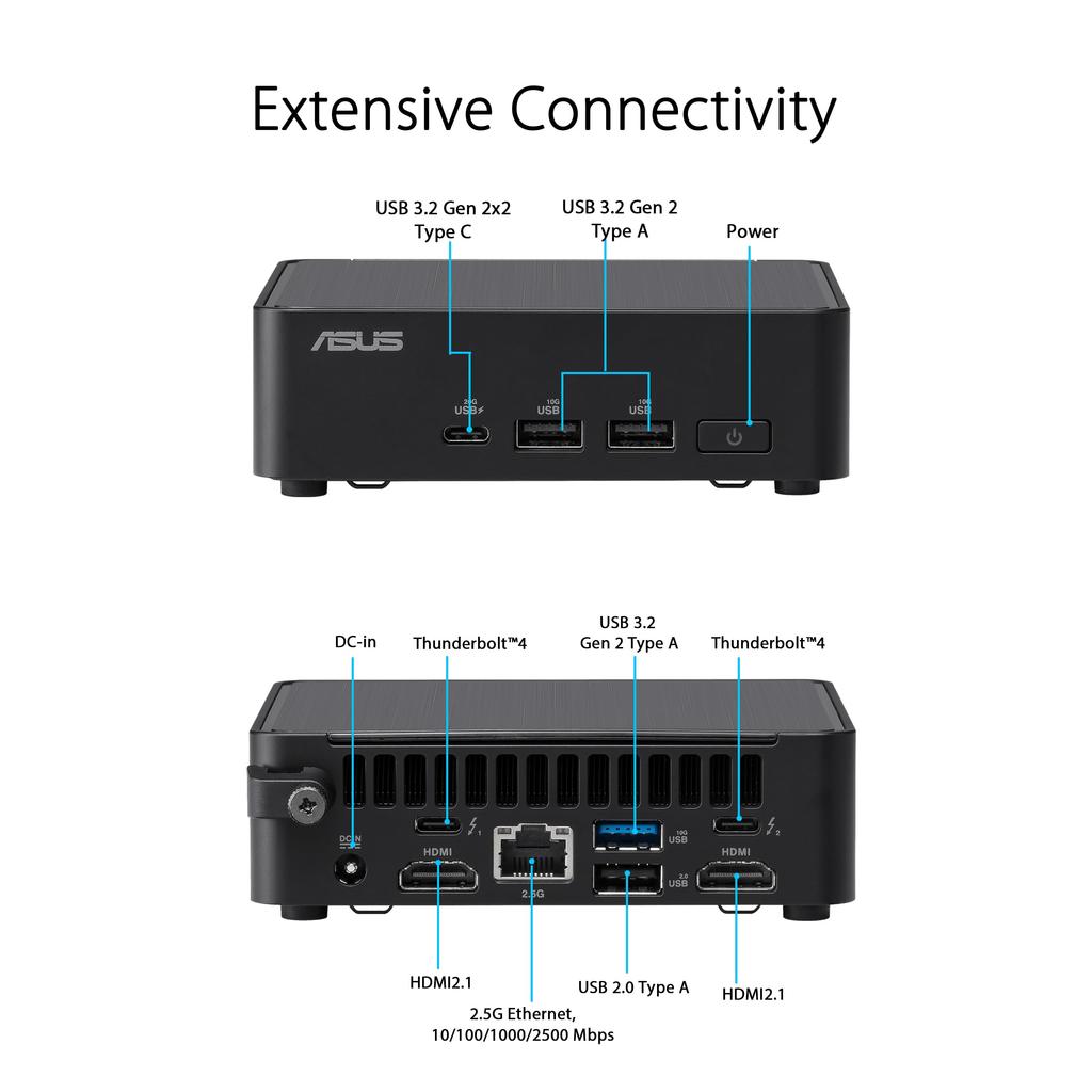 ASUS NUC 14 Pro Kit Slim Model i7 14th Generation Intel Core Ultra 7 155H Processor Equipped Small Barebone Kit RNUC14RVKU700000I Domestic Authorized
