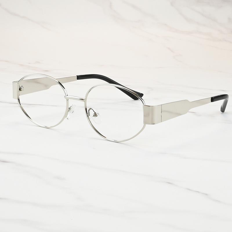 

New Fashion Metal Oval Myopia Glasses Anti Blue Light Optical Prescription Eyewear for Men Women 0