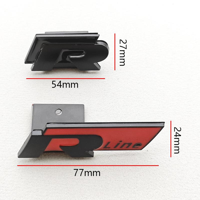 3D Metal Car Logo R RLine Front Grille Emblem Badge Sticker
