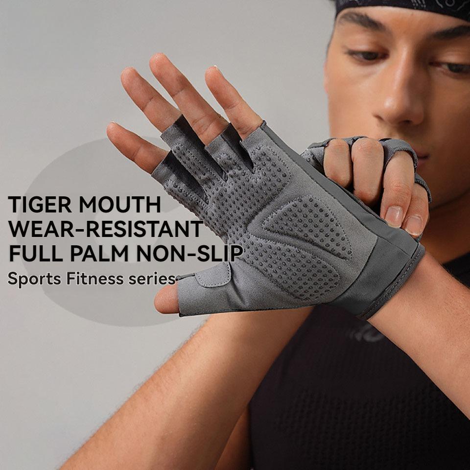 Gobygo 1Pcs Fitness Gloves Anti-Slip Wear-Resistant Shock-Absorbing Cycling Half-Finger Gloves Sports Yoga Dumbbell Exercise