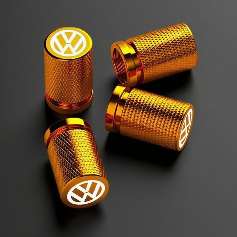 DOG1 4PCS Car Wheel Stem Valve Caps Metal Tire Air Covers for Volkswagen VW Rline GTI Beetle BORA CC GOLF JETTA PASSAT Polo SCIROCCO