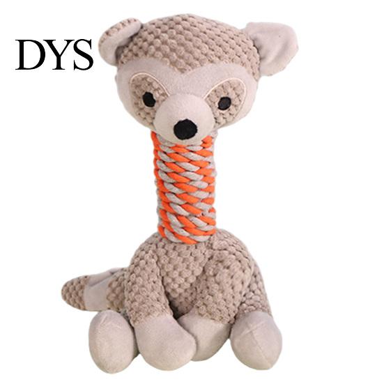 Interactive Tug of War Rope Stuffed Animal Dog Toy, Indestructible Giraffe Raccoon Squeaky Plush Toy Durable Companions with Rope, Soft Washable Chew