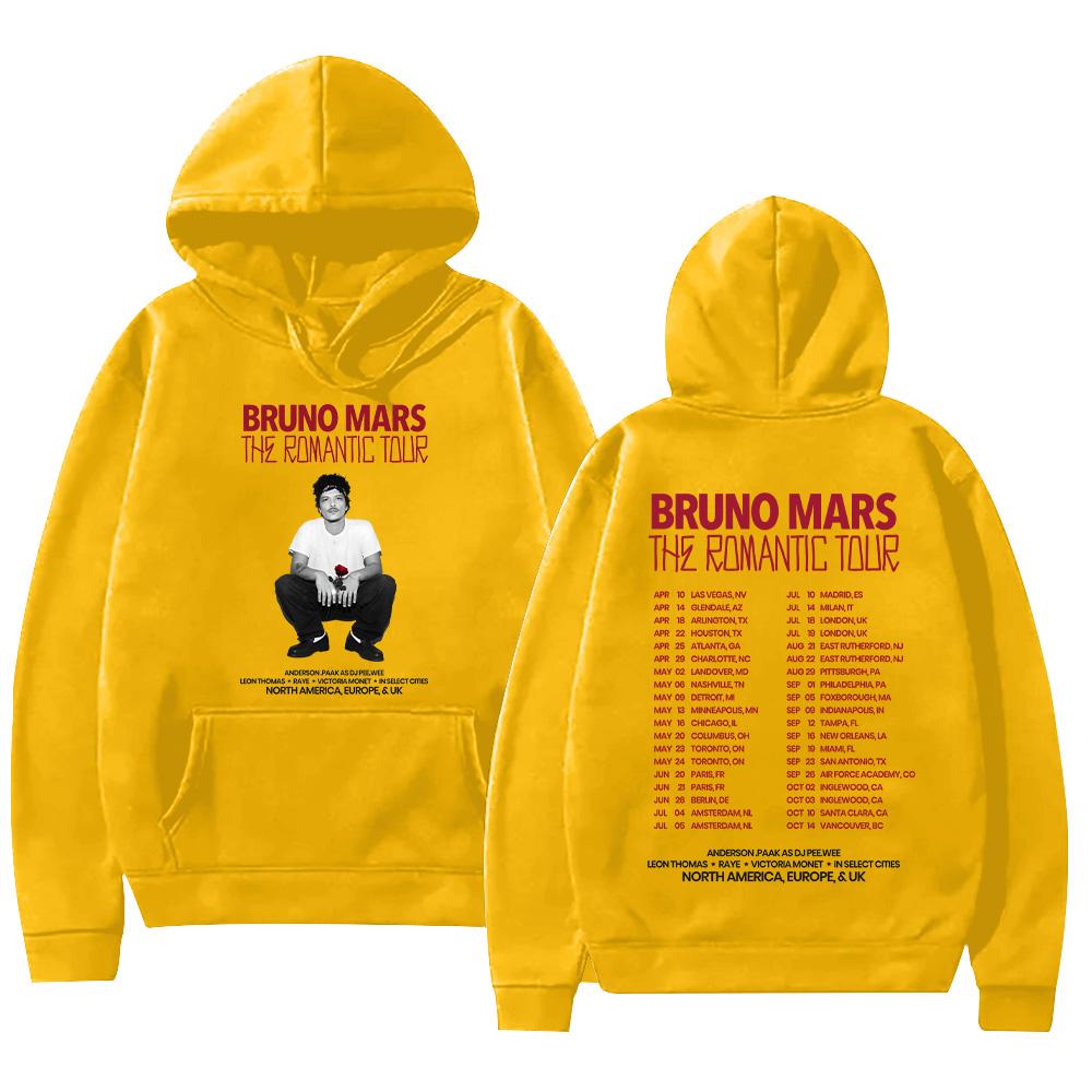 Bruno Mars The Romantic 2026 Tour Mikina Bruno Mars Mikina Unisex Pro mládež i dospělé Vrchní díly Koncertní oblečení High Street Mikina