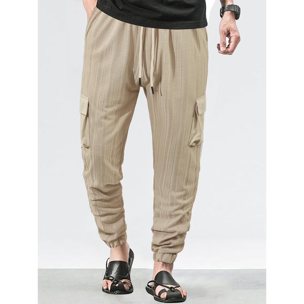 Men'S Sports Pants Loose Running Casual Drawstring Pants Work Pants