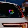 Easy Installation Dual Heart Shape Wireless Car LED Heart Light Suction Cup Solar Powered Soft Illumination Car Neon Light
