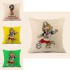 World Cup 32 Teams Football Emblem Cotton Pillow Cover For Bar Gift Decor