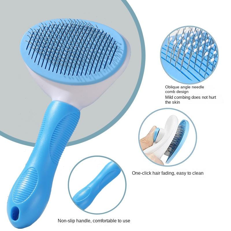 Pet Dog Brush Cat Comb Self Cleaning Pet Hair Remover Brush For Dogs Cats Grooming Tools Pet Dematting Comb Grooming Fleas Ticks