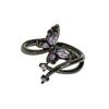 Dark Zircon Butterfly Open Ring, Female Trendy Cool Niche Design, High-End Purple Diamond Index Finger Ring