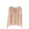 Ice Silk Knitted Cardigan Women's Coat Hooded Lace Up Sun Protection Jacket Shawl Spring and Summer Thin Style Solid Color Loose Fit