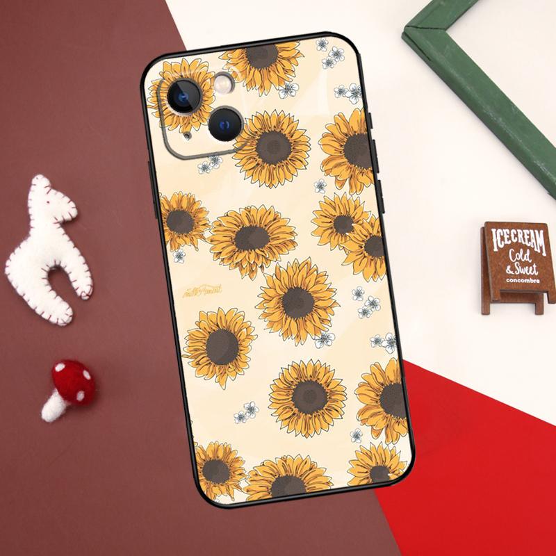 Sunflower Case For iPhone X XR XS Max 12 13 Mini 7 8 Plus SE 2020 11 12 13 14 15 Pro Max Back Cover