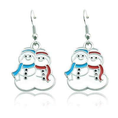 European & American Fashion Snowman Earrings - Simple Winter Personality with Micro-inlaid Scarf