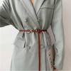 Jeans Decor Weave Belt Waist Belt PU Leather Waistband Elegant Thin Belt  Dress Decoration