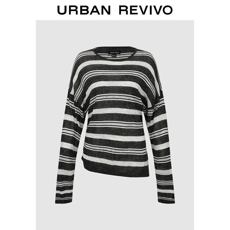 UR Women's Asymmetric Color-block Striped Knit Sweater