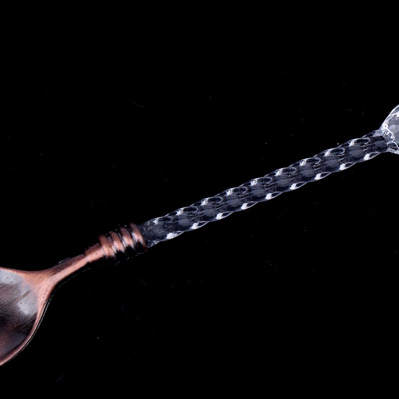 3*Crystal Handle Small Coffee Spoon Sugar Tea Dessert Cutlery Kitchen Tableware