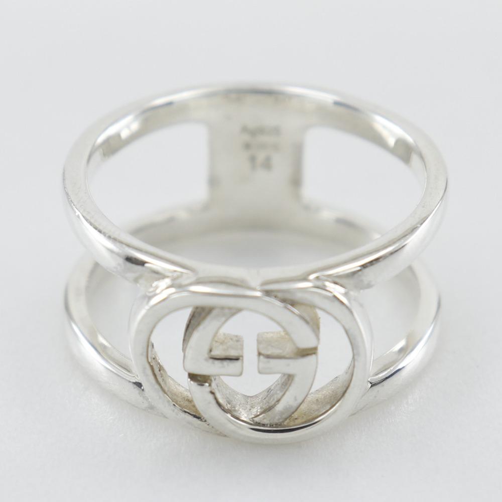 GUCCI Interlocking G Ring wide open Silver925 #6.8(US Size) 4.3g Women Used