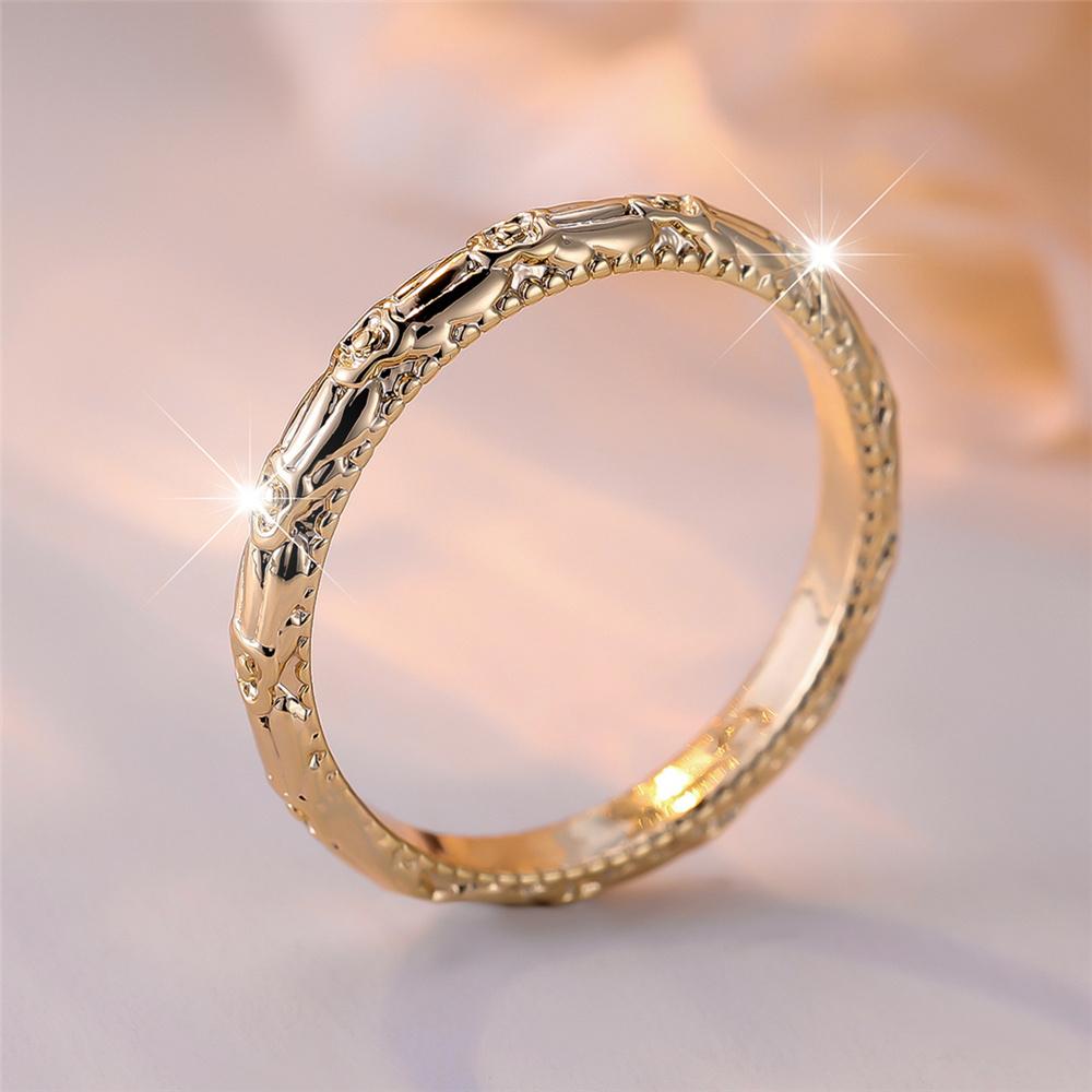 Anello da Donna Lusso Bianco Rotondo Pietra Zircone Delicato Colore Oro Matrimonio Per Donne
