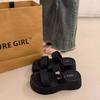 High-end New Going Out Slope Heel Slippers with Skirts Are Beautiful, Thick Bottom Heightening Cool Slippers Women's Summer Wear
