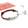 Douyin Style Thick Silver Copper Anti-Allergic Good Luck Bangle - "May All Your Wishes Come True"