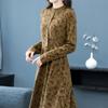 Autumn Winter 2025 High Neck Patterned Long Knit Sweater Dress