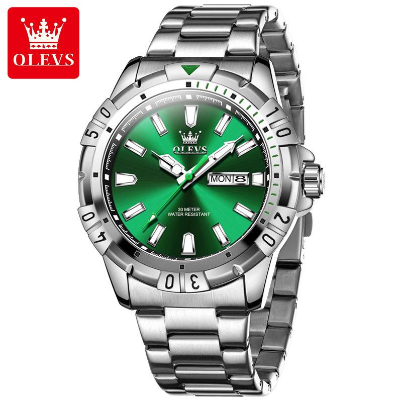 Oulisi Men's Green Submariner Quartz Waterproof Watch