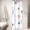 Gray Beige Floral Shower Curtain, Watercolor Floral Bathroom Shower Curtain, Modern Simple Waterproof Fabric Bathroom Decor