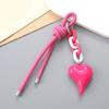 Cute Bag Charm Pendant Keyring Love Heart Braided Rope Keychain Bag Charm for Backpack Purse Handbag Decorations