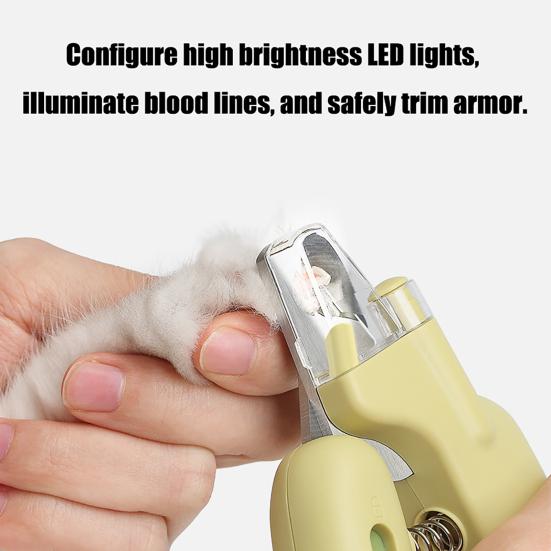 Haustier-Nagelknipser mit LED-Licht zur Beleuchtung der Nagelblutlinie Katzenkralle-Trimmer mit scharfer Klinge Haustier-Nagelschneider Pflege Werkzeug für Hund Katze Kaninchen Klein