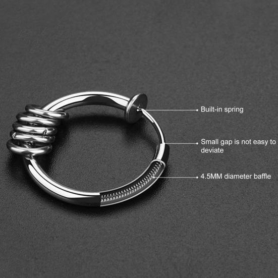 1Pc Unisex Cool Earring Round Non Ear Piercing Hoop Earring Clip