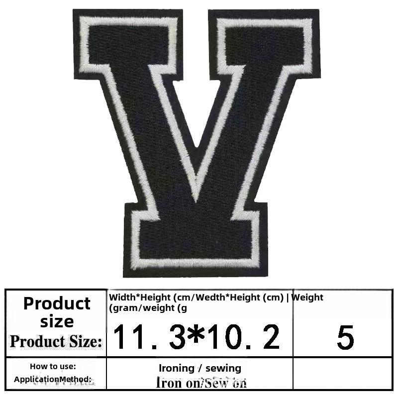 Embroidered Alphabet & Number Jersey Patch Armband Badge