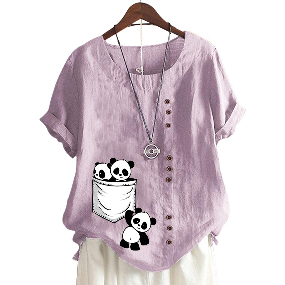 Elegante top de manga corta con cuello redondo en 11 opciones de color para mujer