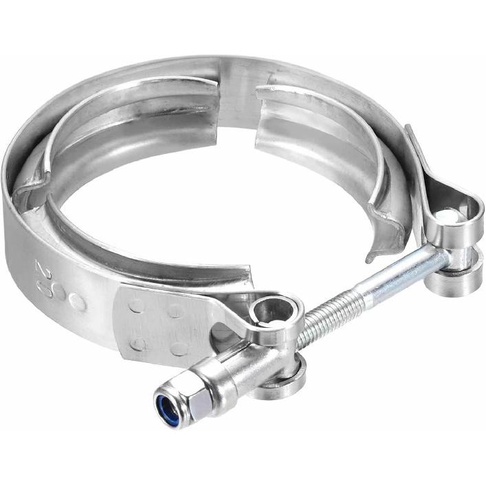 HARFINGTON V Band Clamp 1.5 Inch 304 Stainless Steel V-Band Bolt Clamp for Exhaust Systems Downpipe Exchange Car Accessories, Silver