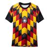 Deutschland 2026 Schwarzes Karomuster Trikot Fußball Sommer Rundhals Komfort Atmungsaktiv Kurzarm Unisex High Street Mode Sportbekleidung
