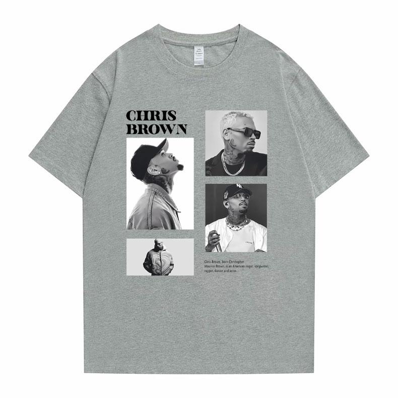 Pop Singer Chris Brown Graphic Print T Shirt Unisex Women Hip Hop Fashion Oversized Tshirt Tops Unisexs Casual 100 Cotton Tshirts