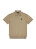 Jeimiweseuteu Half-Zip Jersey Collar T-Shirt (Beige)