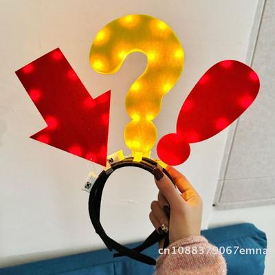 Unique Arrow Light Headband Funny Question Mark Hair Band Christmas Favors Girl Headgear Holiday Hair Hoop Costume Headpiece