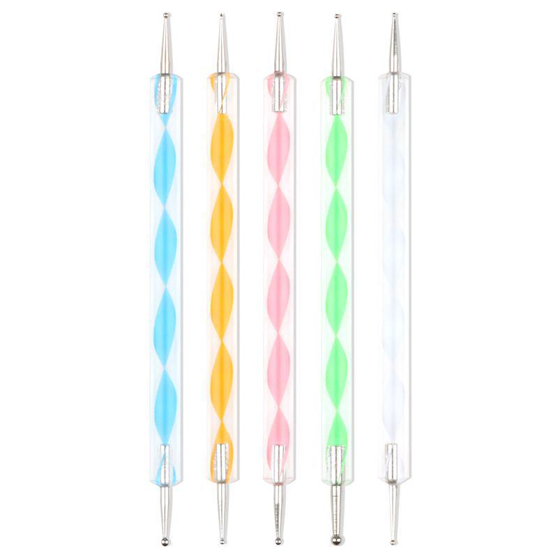 5-Piece Double-Headed Nail Art & Polymer Clay Dotting Tool Set